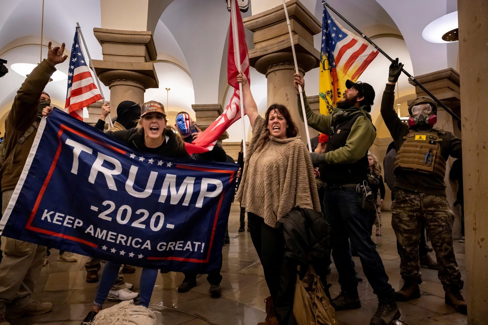 Rioters are shown inside the U.S. Capitol on Jan. 6, 2021, in Washington, D.C.. (Photo by Brent Stirton/Getty Images)