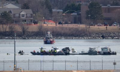 Emergency response units search the crash site of an American Airlines plane on the Potomac River on Jan. 30, 2025, after the plane crashed on approach to Reagan National Airport just outside Washington, D.C. (Photo by Kayla Bartkowski/Getty Images)