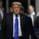 Donald Trump walks to speak to the media after being found guilty following his hush money trial at Manhattan Criminal Court on May 30, 2024, in New York City.  Trump, the president-elect, is set to be sentenced on Friday, Jan. 10. (Seth Wenig-Pool/Getty Images)