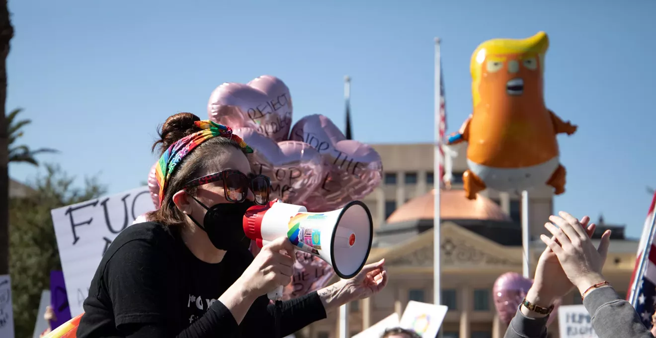 Capitol protest in Phoenix sees hundreds rally against Trump