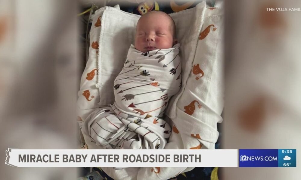 Baby born on Arizona highway is healthy and happy, family says