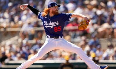 Dodgers' Dustin May speaks after returning to the mound for the 1st time since tearing esophagus