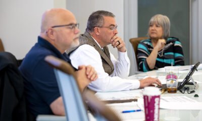 Councilmembers Vincent Manfredi, Eric Goettl and Mayor Nancy Smith review the proposed 2025-2026 fiscal year capital improvement projects during a Budget and Finance Subcommittee meeting on Feb. 6, 2025 at city hall. [Monica D. Spencer]