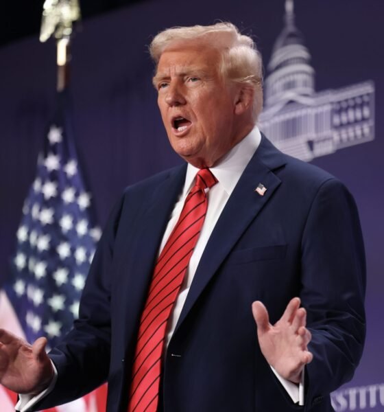 President Donald Trump addresses the 2025 Republican Issues Conference at the Trump National Doral Miami on Jan. 27, 2025 in Doral, Florida. (Photo by Joe Raedle/Getty Images)