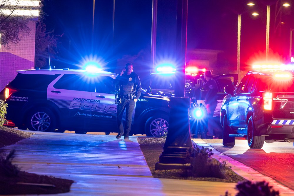 Police cruiser hit in late-night crash