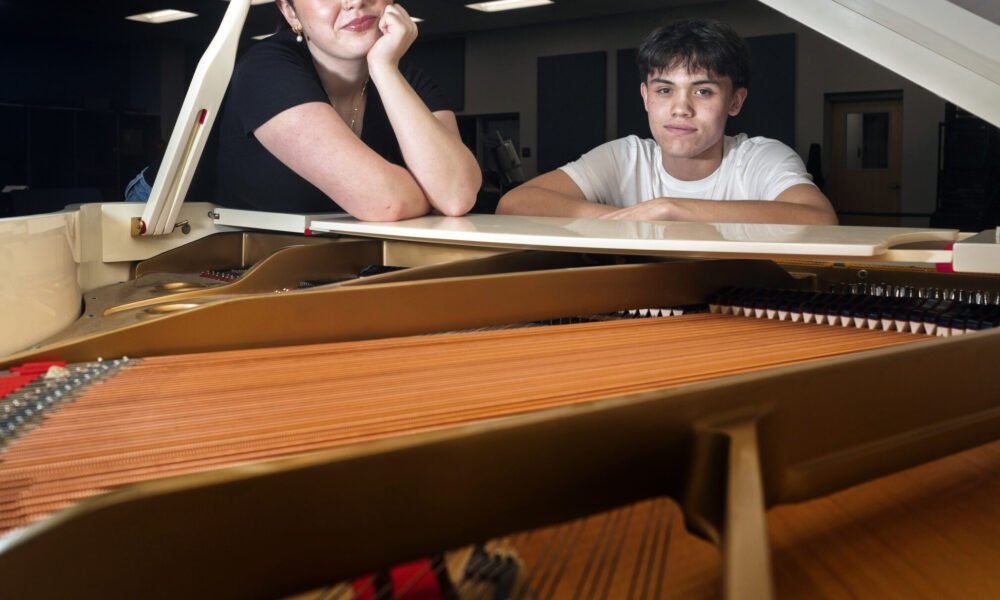 Jade Kuhn and Khrystian Kaikala won first and second places in the Sedona Red Rock High School talent show. Kuhn won first place for her singing and Kaikala took second place for his piano playing. David Jolkovski/Larson Newspapers