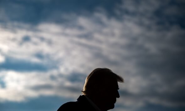 President Donald Trump speaks to members of the press as he prepares to depart the White House aboard Marine One on Jan. 24, 2025, in Washington, D.C.. (Photo by Kent Nishimura/Getty Images)