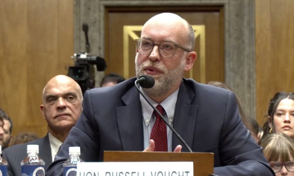 OMB nominee Russ Vought testifies before the Senate Homeland Security and Governmental Affairs Committee on Jan. 15, 2025. (Screenshot from committee webcast)