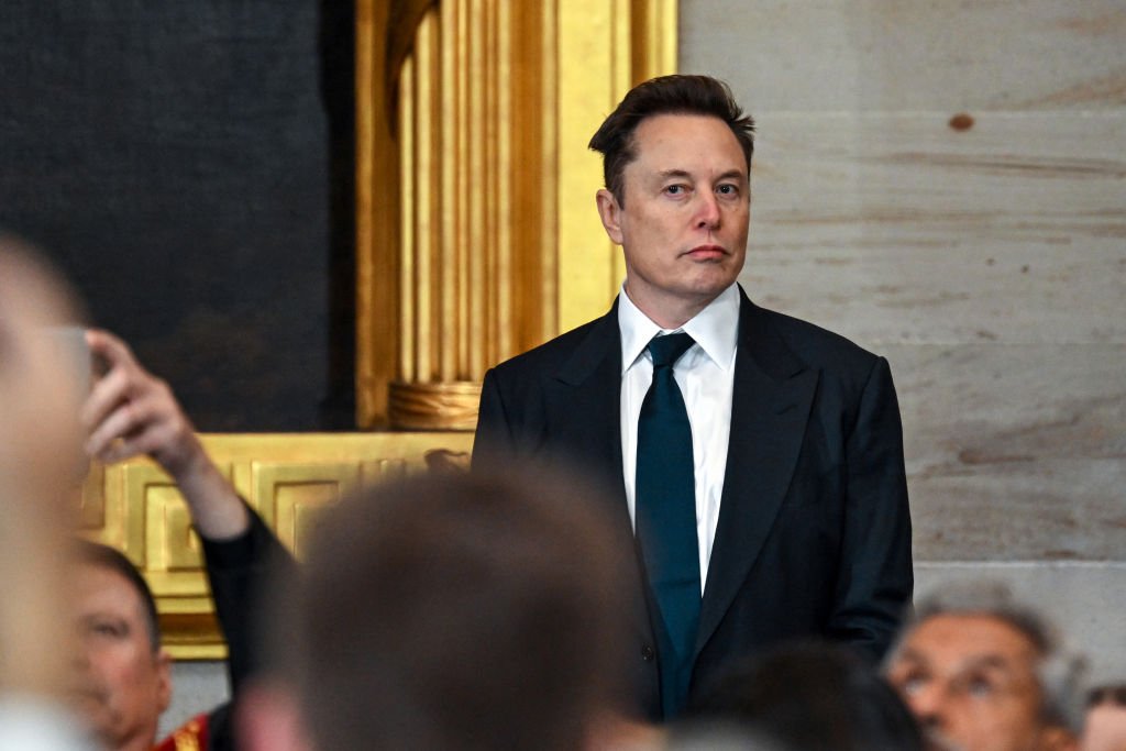 Elon Musk arrives for the inauguration of President Donald Trump in the U.S. Capitol Rotunda on Jan. 20, 2025, in Washington, D.C. (Photo by Kenny Holston-Pool/Getty Images)