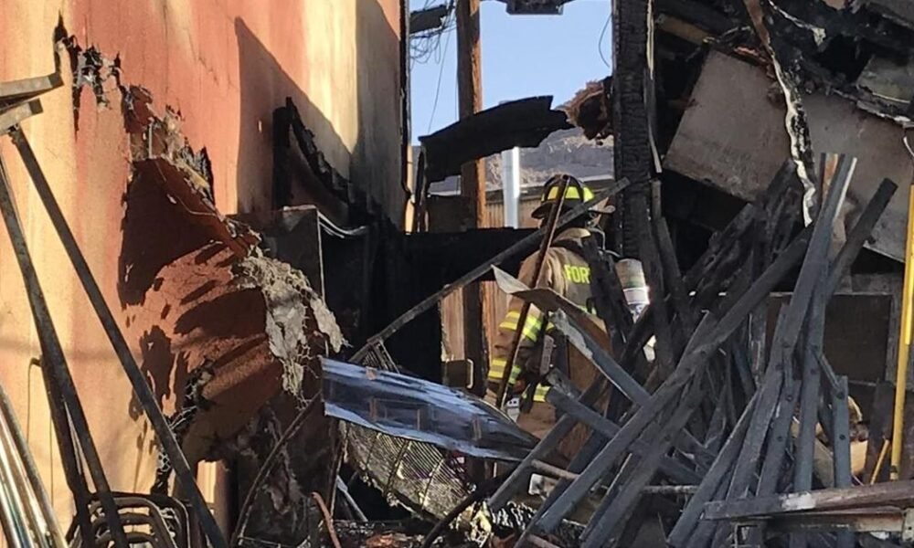 Fire in Historic Oatman: Olive Oatman Restaurant & Saloon one of two buildings in fire