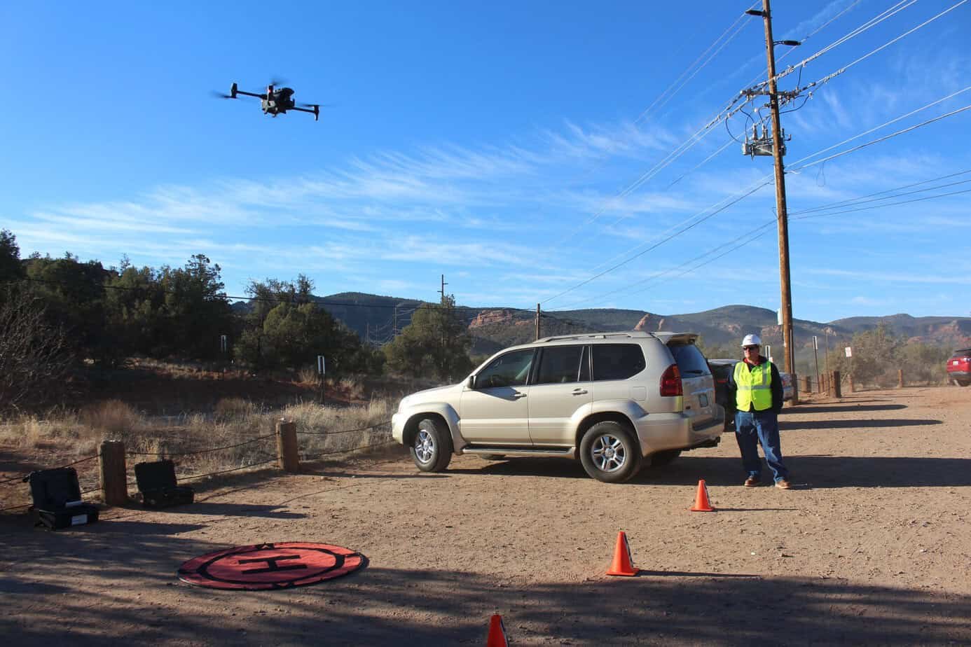 APS inspects lines with drone