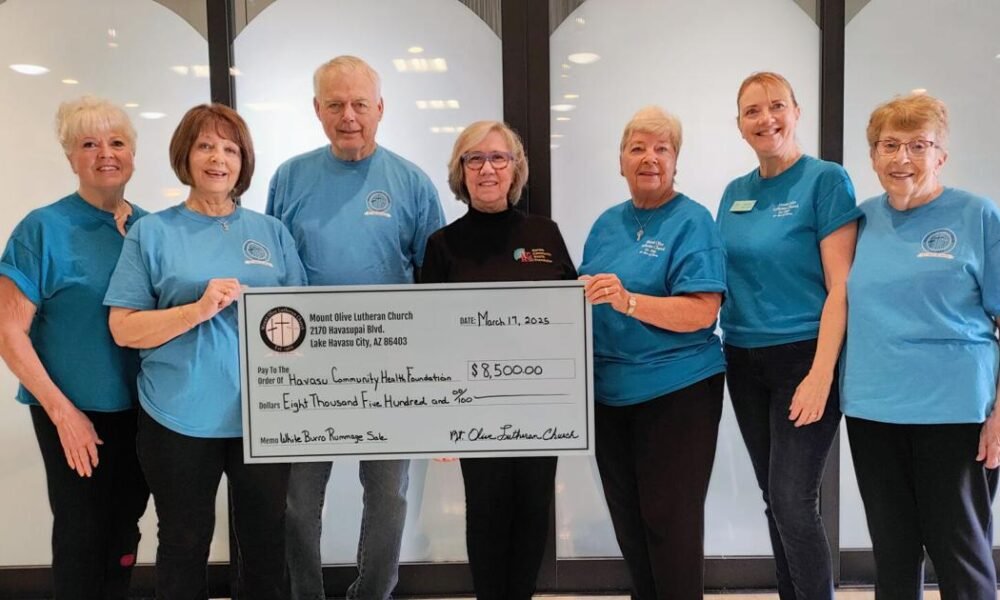 Mount Olive volunteers donate $8,500 to Havasu Community Health Foundation