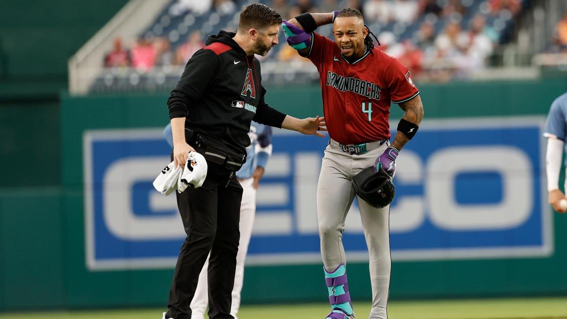 Injury bug bites: D-backs 2B Ketel Marte limps off field after hamstring injury