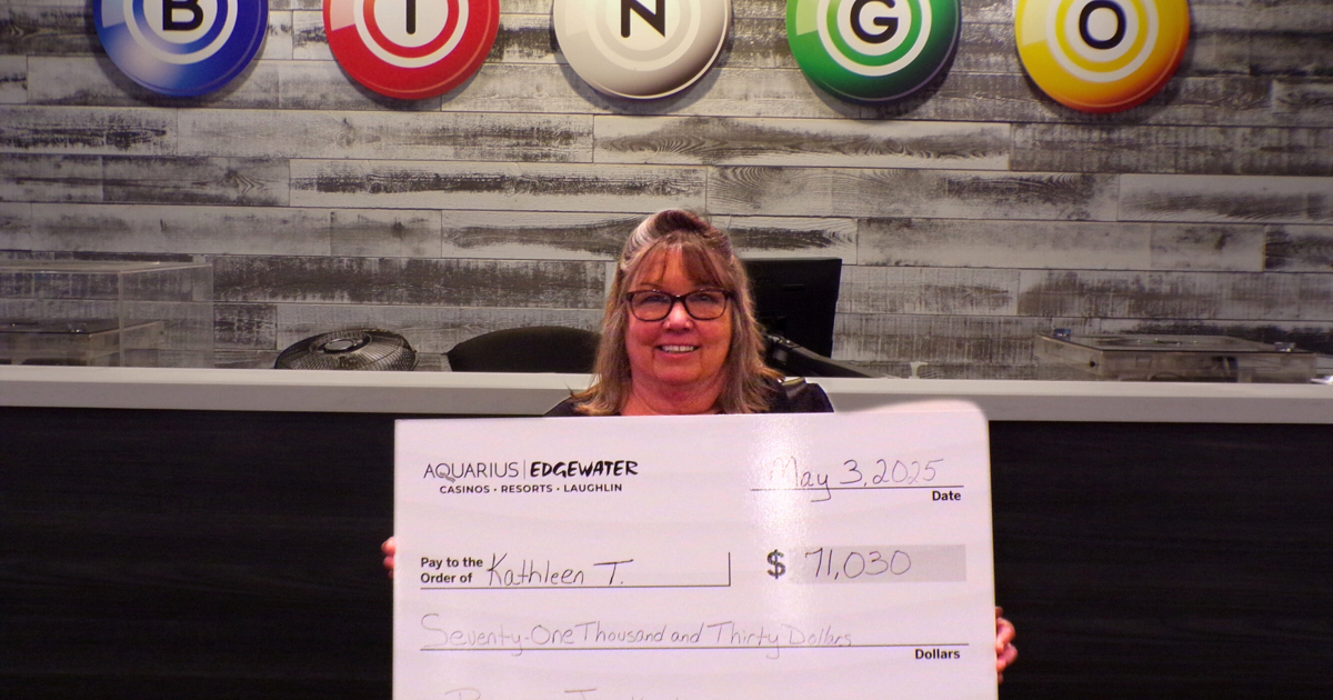 Bullhead City woman wins $71,030 bingo jackpot at Edgewater Casino Resort in Laughlin