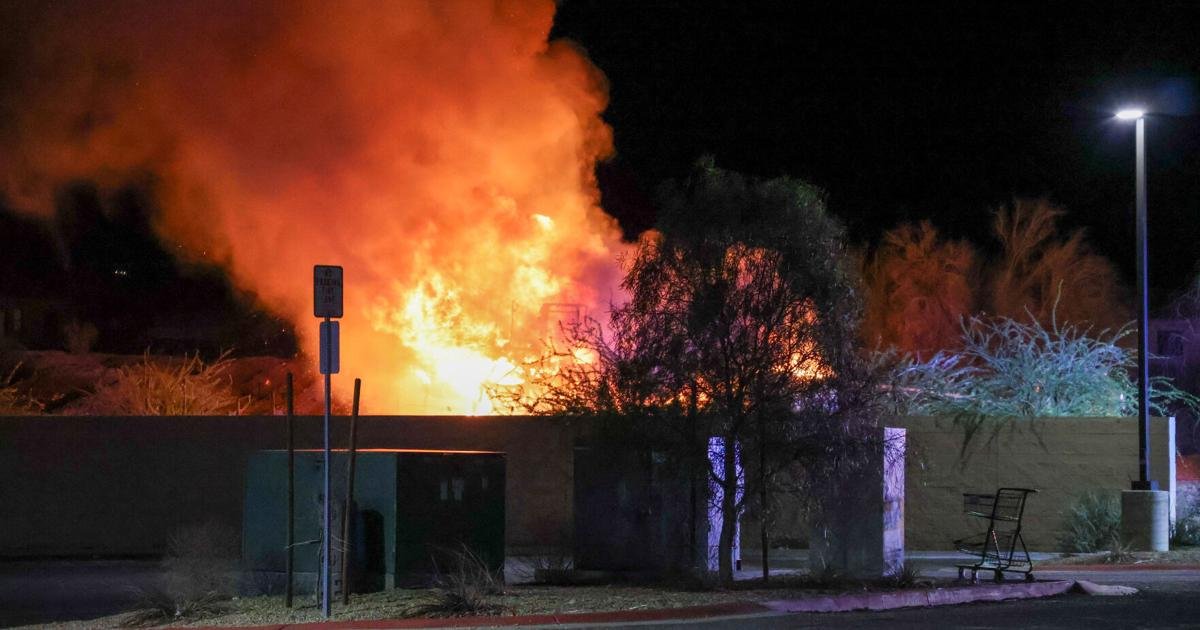 Photos: Vehicle fire extinguished near Bashas and Goodwill