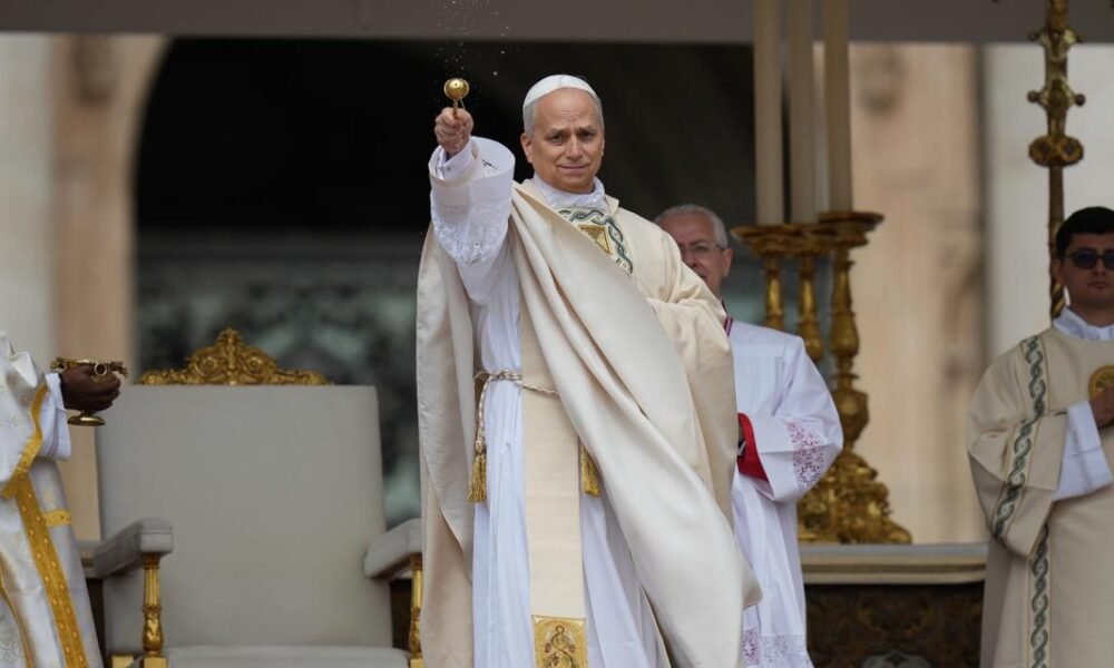 Pope Leo XIV takes first popemobile ride in St. Peter's Square ahead of inaugural Mass