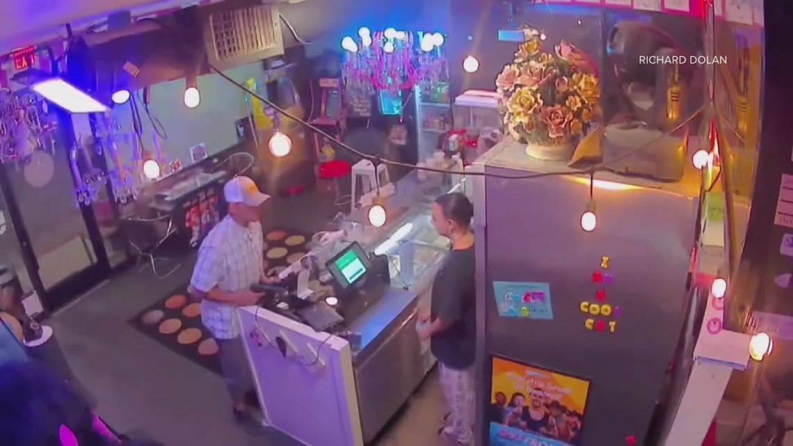 Video shows armed robbery at Valley ice cream shop