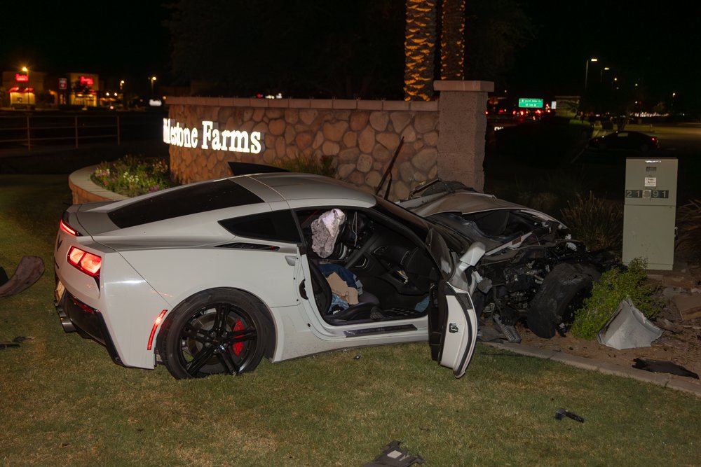 DPS: 1 detained, hospitalized after Corvette crash