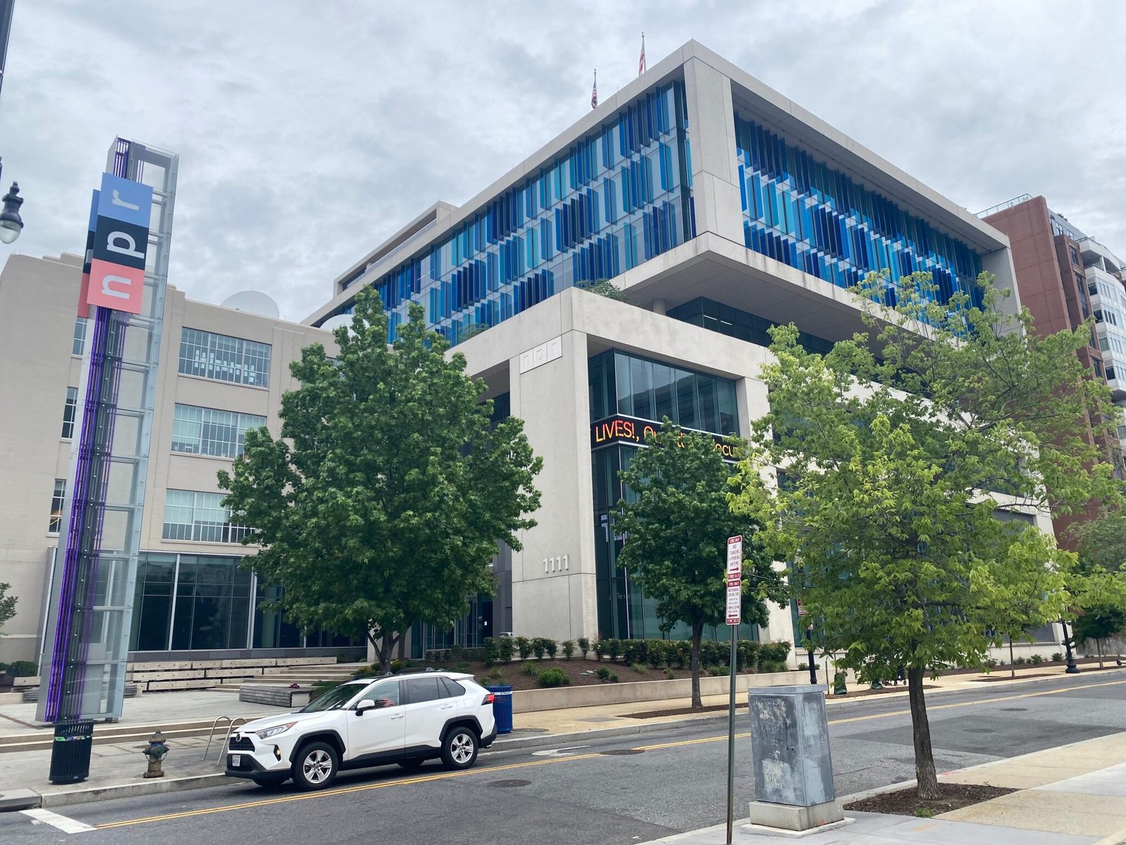 The National Public Radio headquarters in Washington, D.C., is pictured on Tuesday, May 27, 2025. (Photo by Jennifer Shutt/States Newsroom)