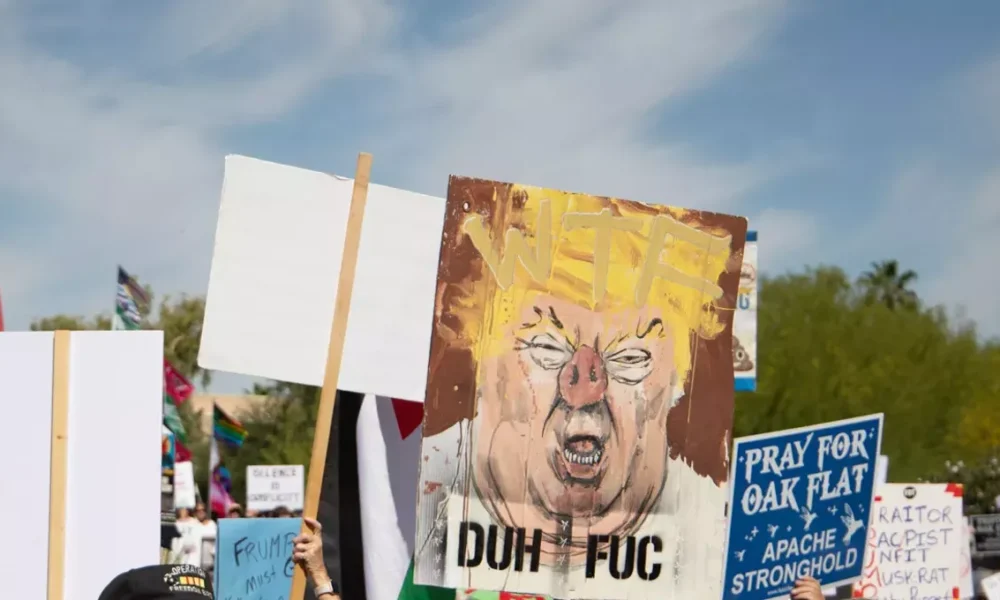 Photos: Phoenix ‘May Day’ protest sees hundreds rally against Trump