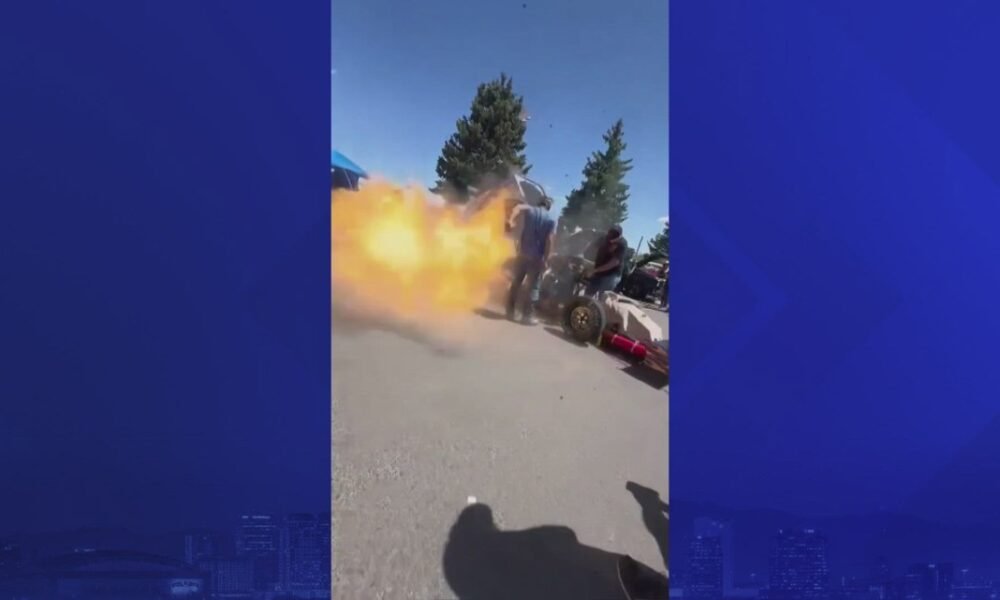 Car explodes at Williams car show, 1 man seriously injured