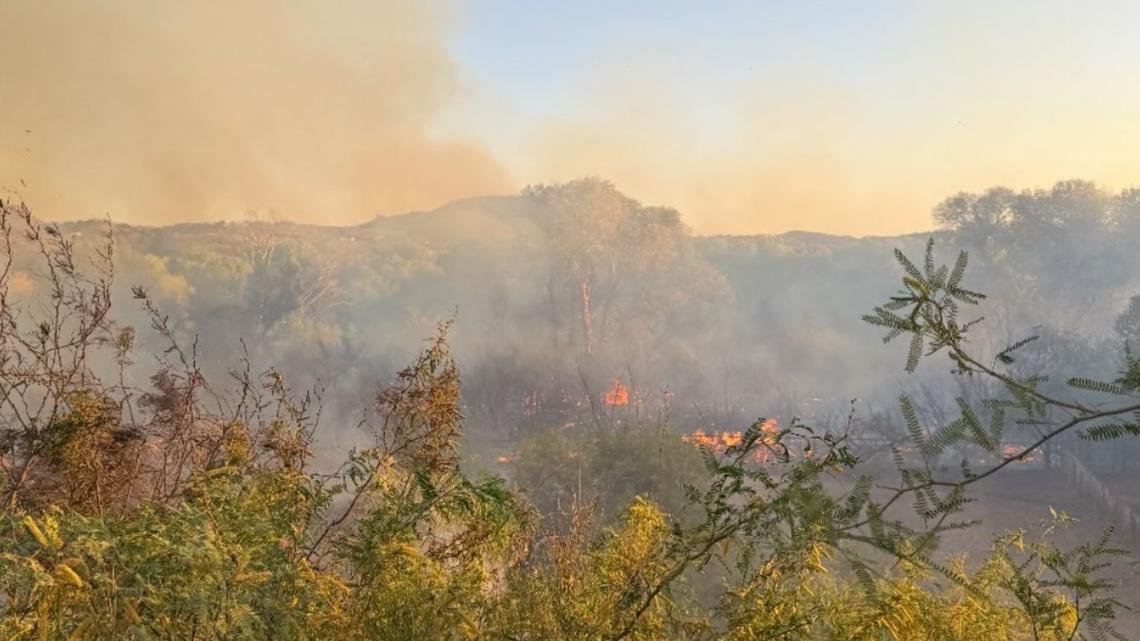 Forward progress stopped on Aztec Fire in Hassayampa River bottom