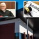 Top left: Judge Stephen F. McCarville. Top right: A restraining order on a judge's bench. Background: Maricopa Municipal Court. [Bryan Mordt/City of Maricopa/Pix4free]