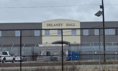 Delaney Hall in Newark, New Jersey,  the largest immigrant detention center on the East Coast, was the sight of a May demonstration against the Trump administration's immigration policies. (Photo by New Jersey Monitor)