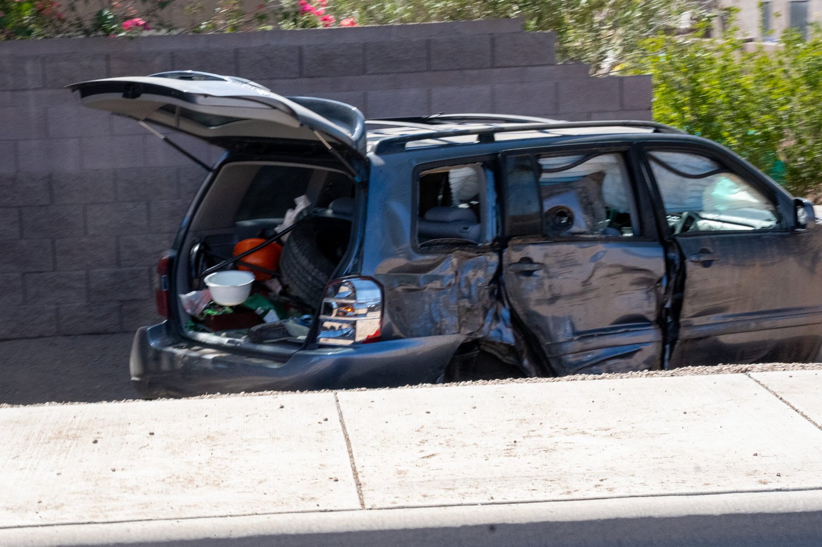 Driver hospitalized after solo crash into wall off JWP