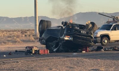 Fiery rollover crash shuts down SR 347 SB near Riggs Road