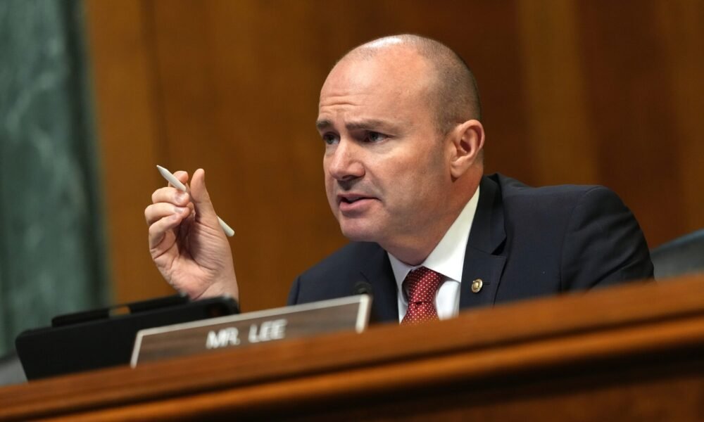 U.S. Sen. Mike Lee, R-Utah, participates in a Senate Judiciary Committee hearing at the Dirksen Senate Office Building on May 13, 2025 in Washington, D.C. (Photo by Kevin Dietsch/Getty Images)