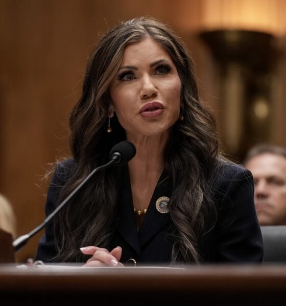 Homeland Security Secretary Kristi Noem speaks during her confirmation hearing before the Homeland Security and Governmental Affairs Committee on Capitol Hill on Jan. 17, 2025.  (Photo by Eric Thayer/Getty Images)