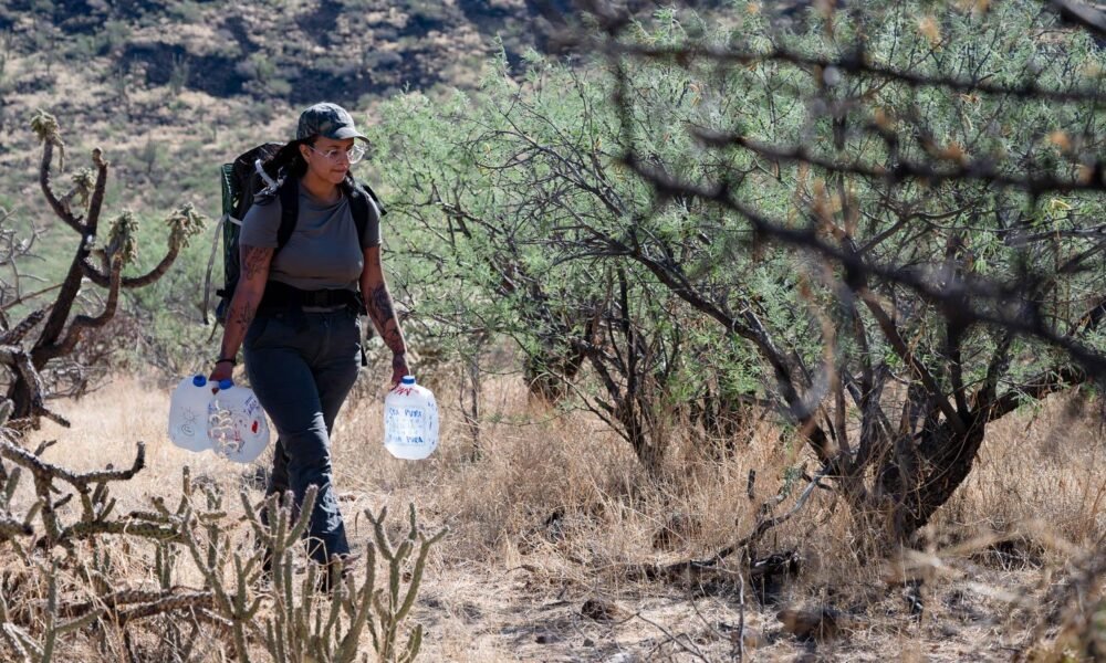 Just after the longest day of the year, No More Deaths leaves hundreds of gallons of water in Az desert