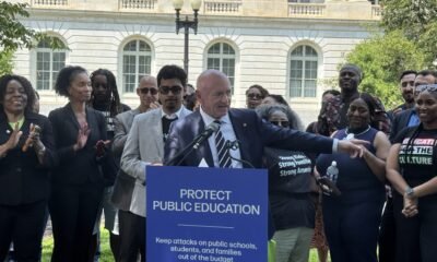 U.S. Sen. Mark Kelly, an Arizona Democrat, speaks at a rally June 12, 2025, on Capitol Hill in Washington, D.C. (Photo by Shauneen Miranda/States Newsroom)