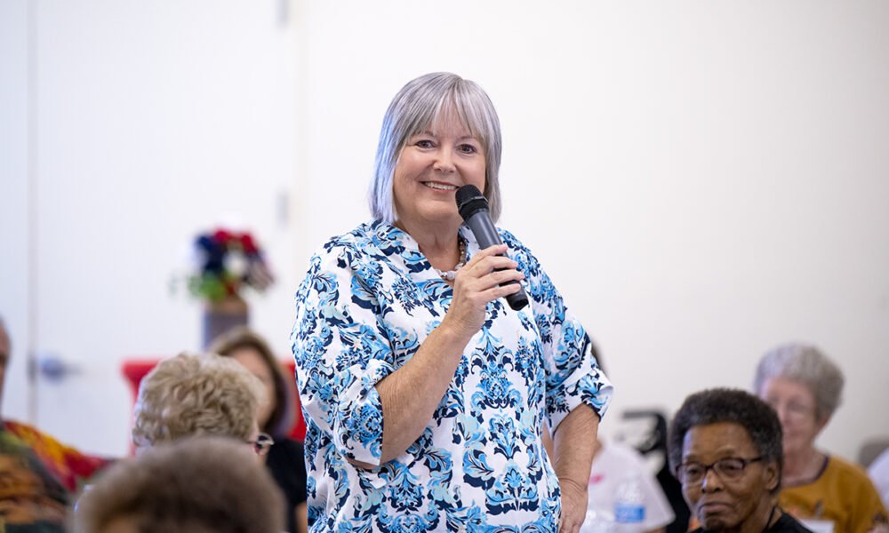 Mayor Nancy Smith speaks to a crowd during a lunch-and-learn event at the Maricopa Community Center. June 19, 2025. [Monica D. Spencer]