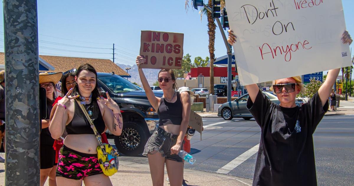 Protester says she was injured when truck jumped curb at Lake Havasu 'No Kings' protest