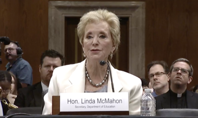 U.S. Education Secretary Linda McMahon testifies at a hearing of the U.S. Senate Appropriations Subcommittee on Labor, Health and Human Services, Education, and Related Agencies on June 3, 2025. (Screenshot from committee livestream)