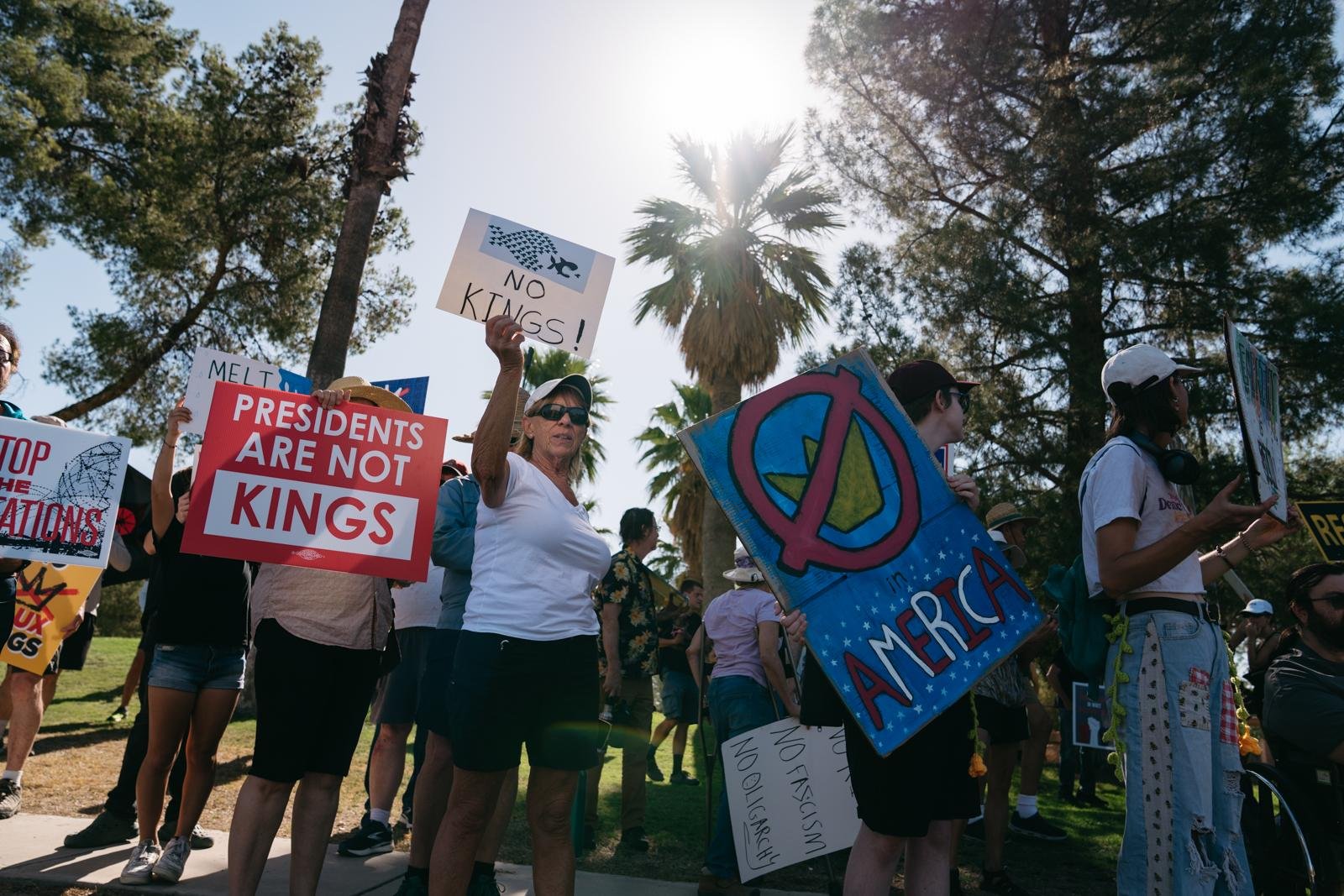 'No Kings Day': Thousands of Tucsonans gather at Reid Park, Oro Valley