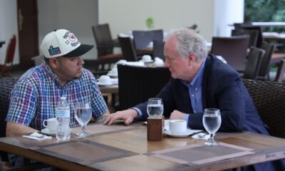 Sen. Chris Van Hollen, D-Md., right, meets with Kilmar Abrego Garcia, the Maryland resident who was erroneously deported to El Salvador by ICE agents. (Photo courtesy Van Hollen