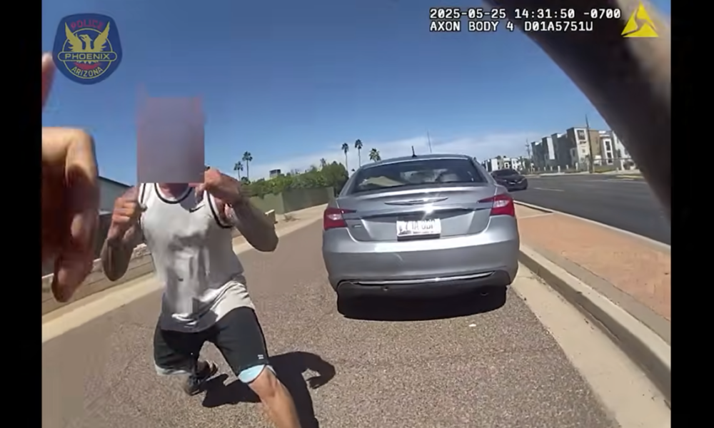 Video: Man berates and fights Phoenix cop, gets shot in the leg