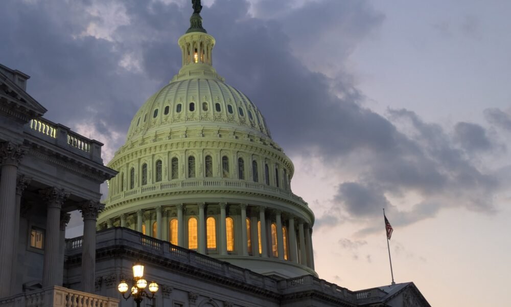 The U.S. Capitol as lawmakers worked into the night on the