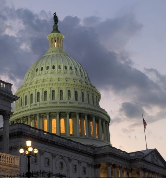 The U.S. Capitol as lawmakers worked into the night on the