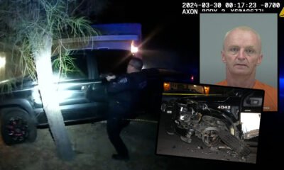 WATCH: Meth-fueled police chase ends when perp totals cop car